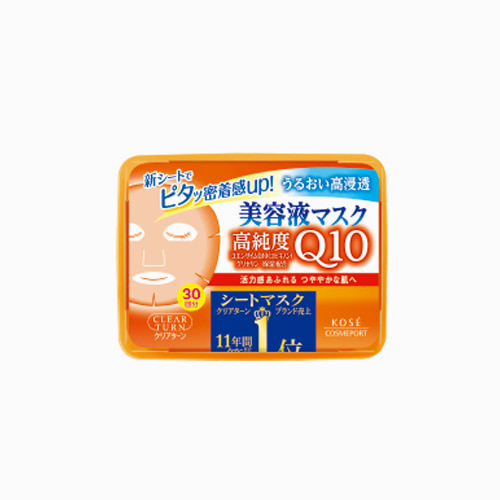 japantop-[KOSE] 코세 코스메틱 클리어 턴 에센스 마스크팩 코엔자임 Q10 30매